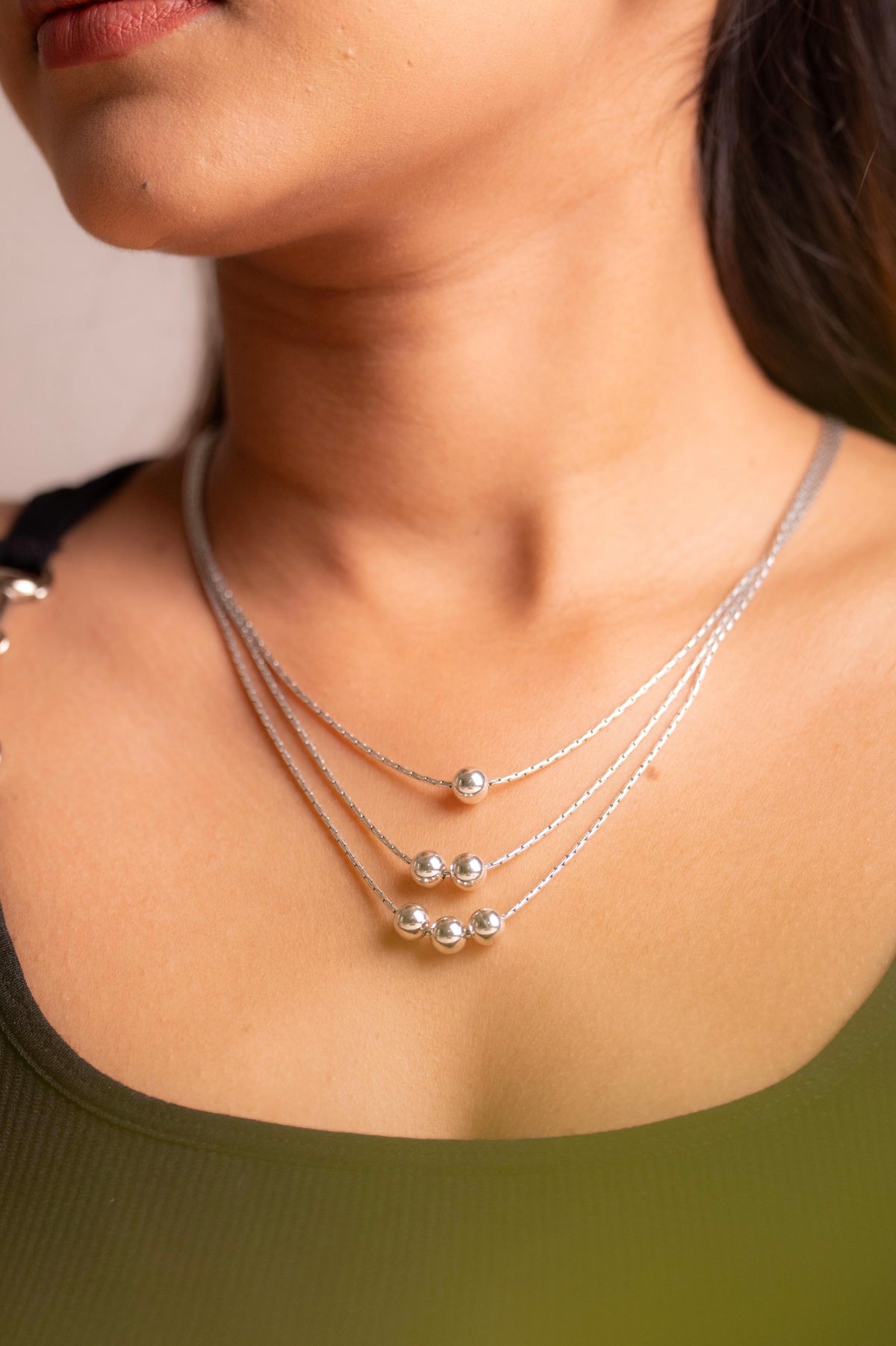 Anaya Triple Bead Layered Necklace