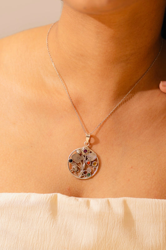 Mishi Navratan Floral Garden Necklace
