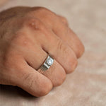 Men's Radiant Solitaire Band Ring