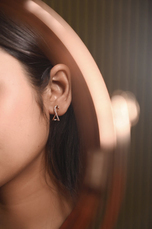 Rose Infinity Sparkle Hoops