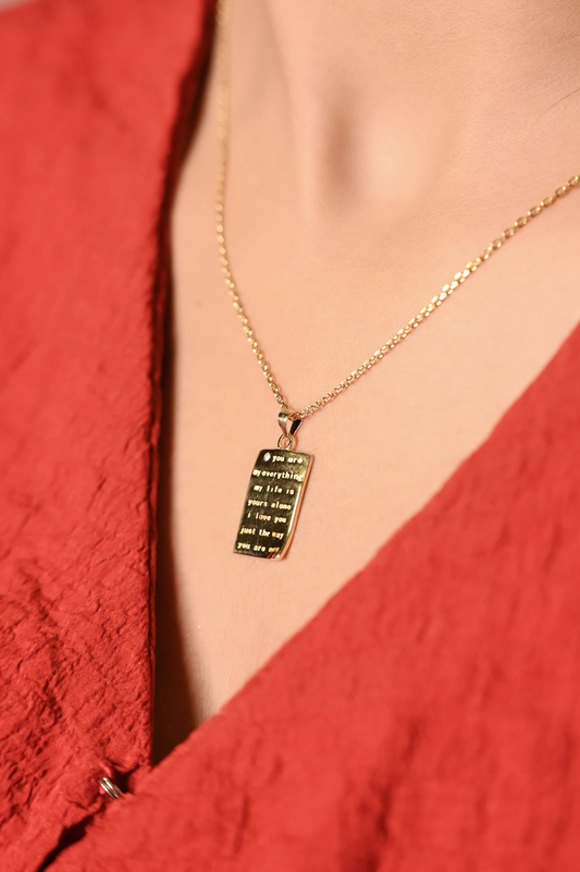 Golden Love Message Necklace