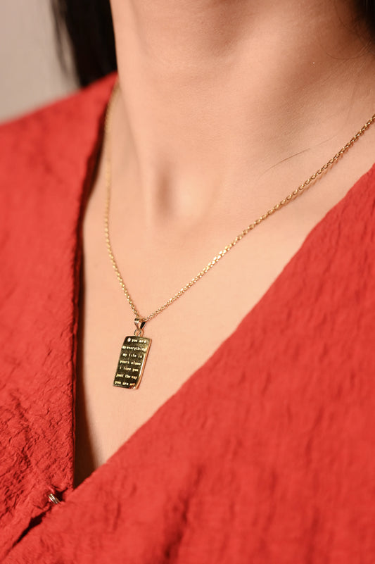 Golden Love Message Necklace