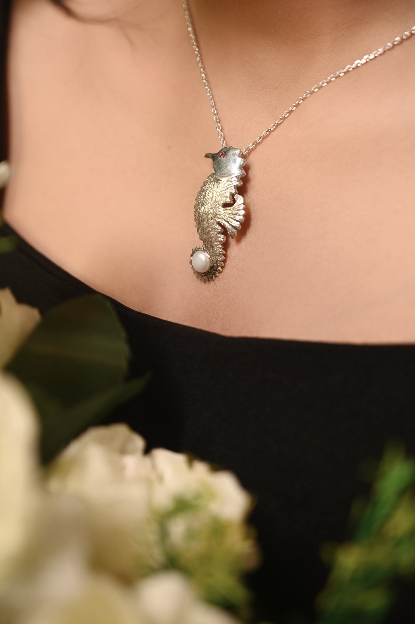 Seahorse Pearl Necklace