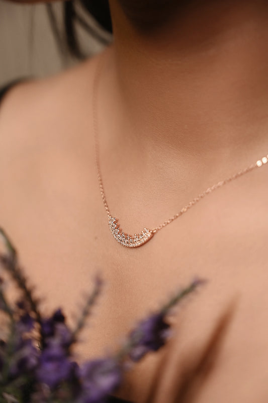 Rose Gold Moon Necklace