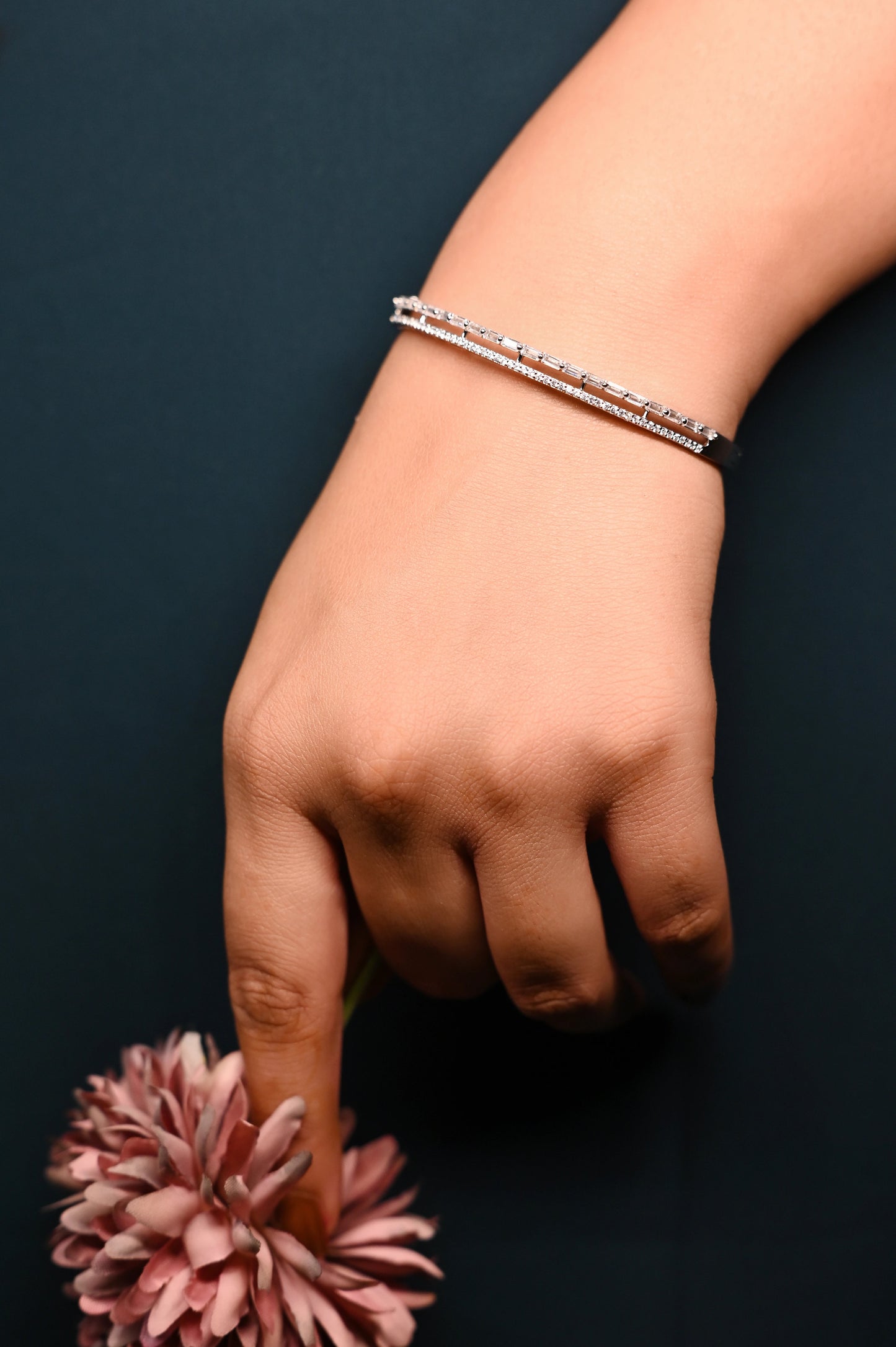 Silver Celeste Dual-Lined Bracelet