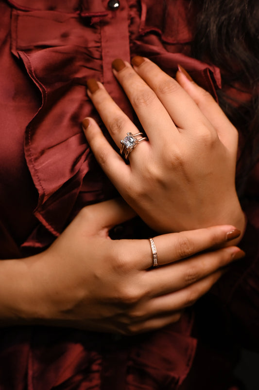 Triple Glow Solitaire Ring