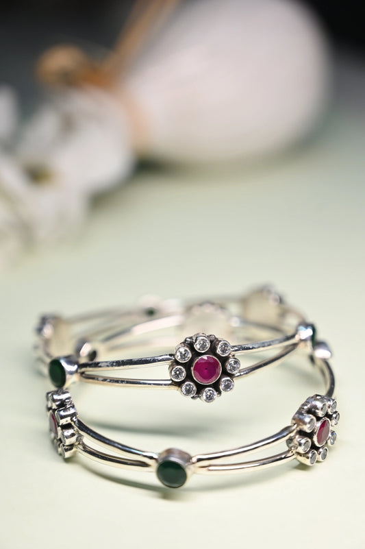 Celestial  Multistone Double Layered Bangle