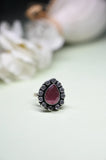 Classic Pink Vintage Teardrop Ring