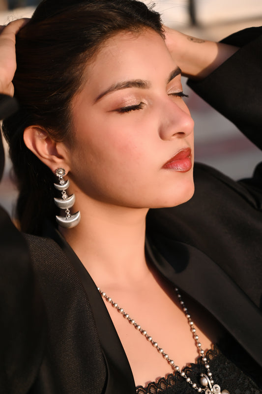 Mishi Crescent Moon Layered Earrings