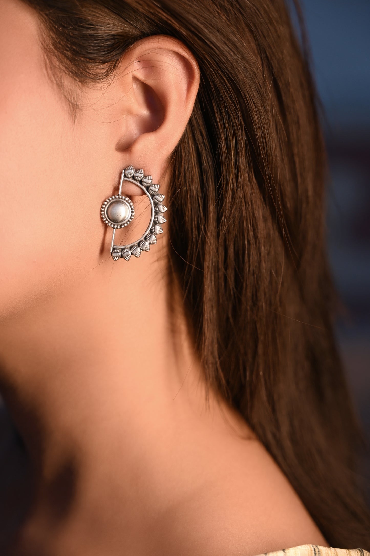 Anokhi Tribal Half-Moon Earrings