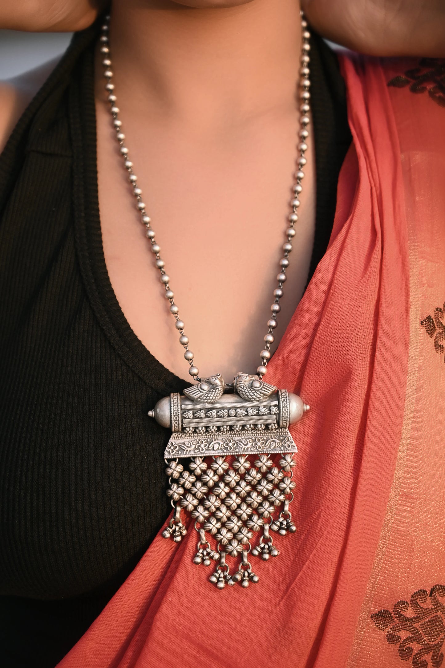 Anokhi Timeless Dual Peacock Jali Necklace