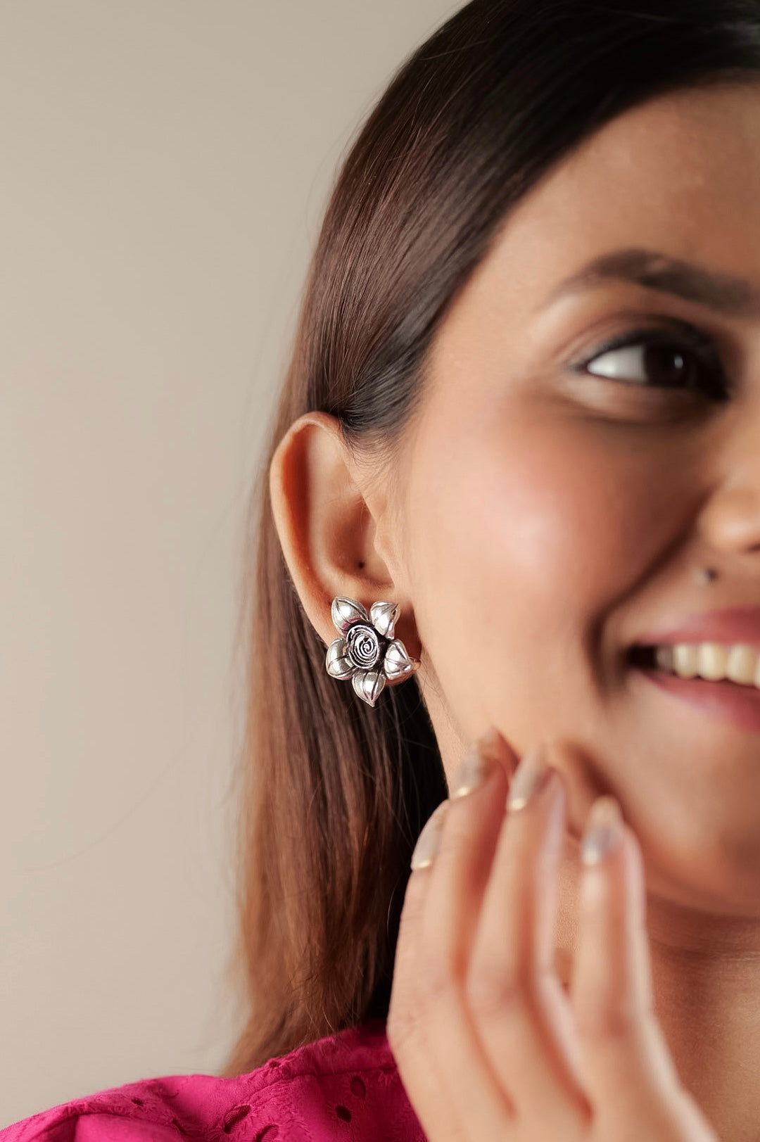 Rose Bloom Spiral Studs