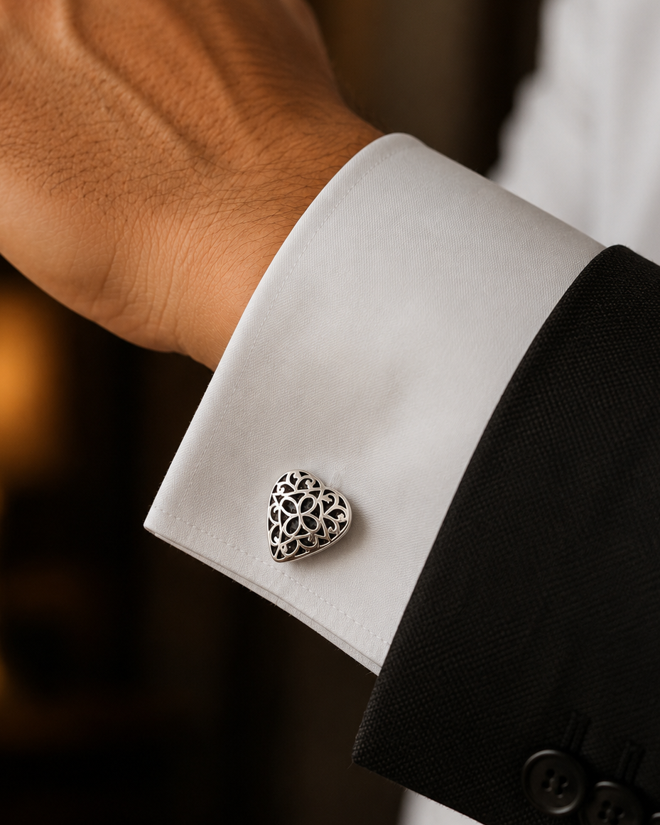 Anokhi Midnight Heart Cufflinks