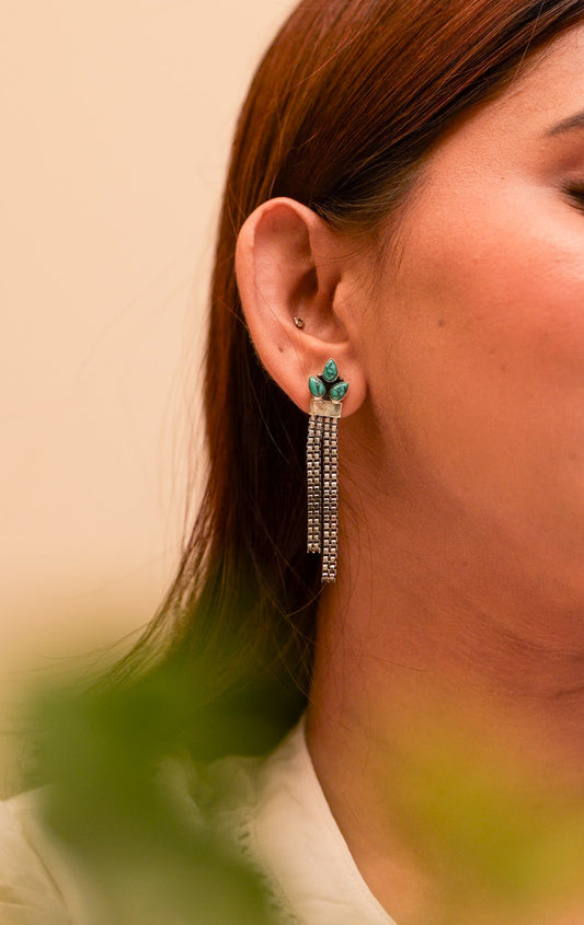 Anokhi Turquoise Petal Drop Earrings