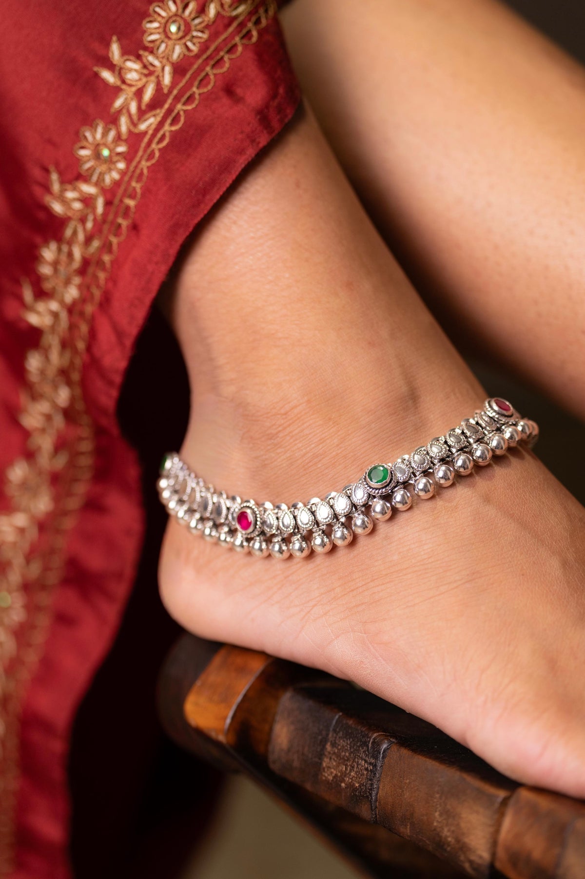 Aadhya Rajsi Jadau Anklet Pair