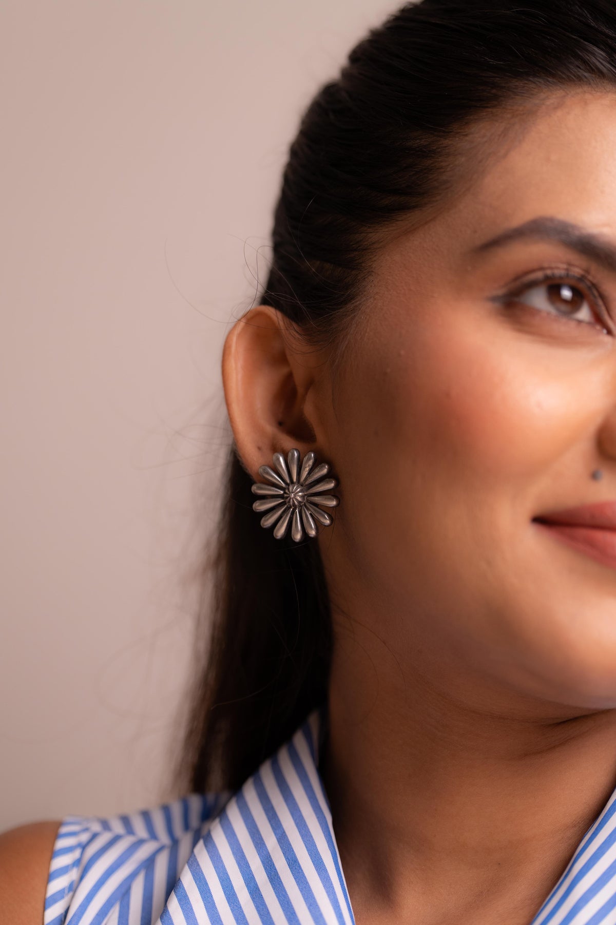 Anokhi Flower Embossed Studs