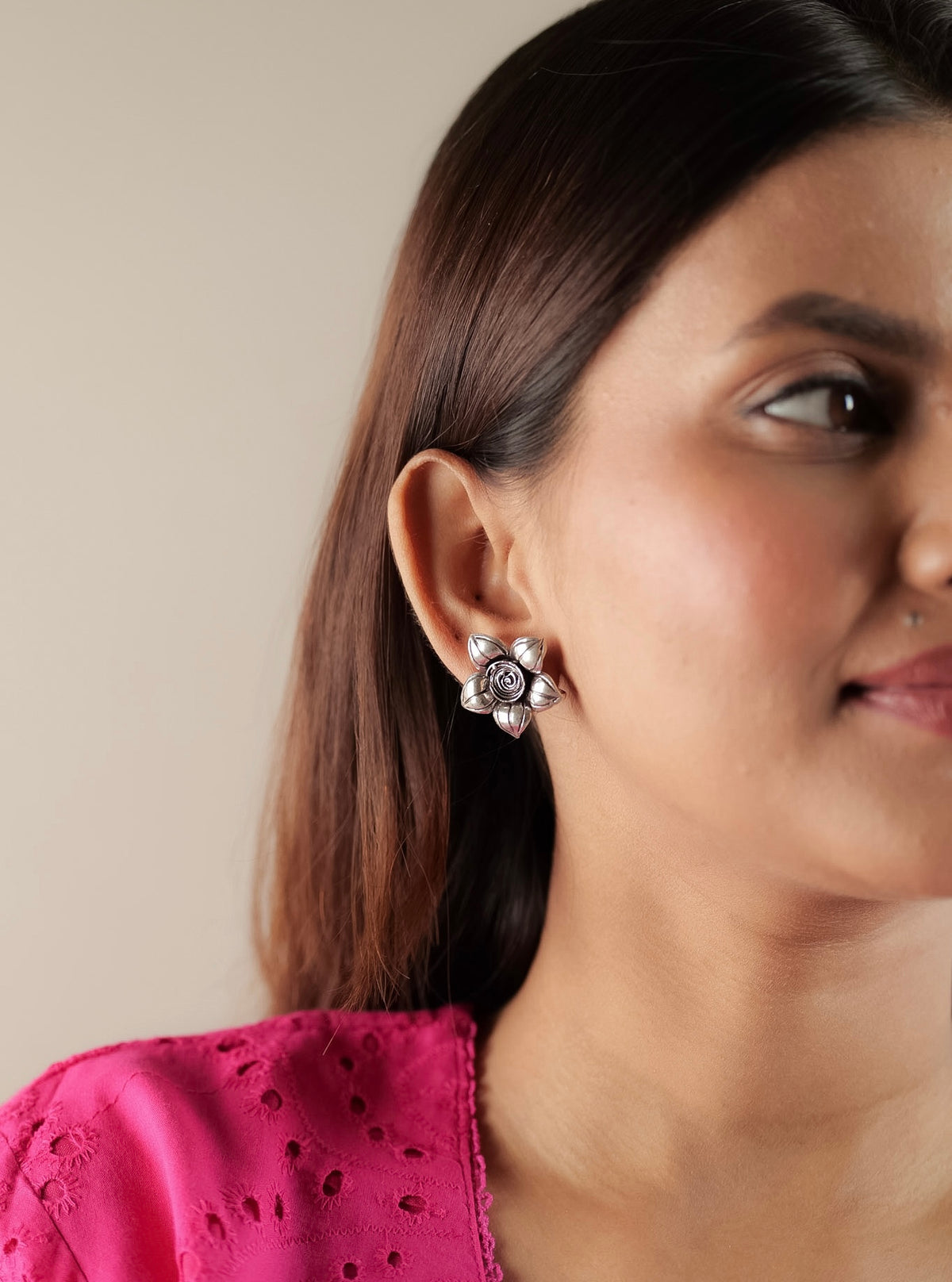 Rose Bloom Spiral Studs