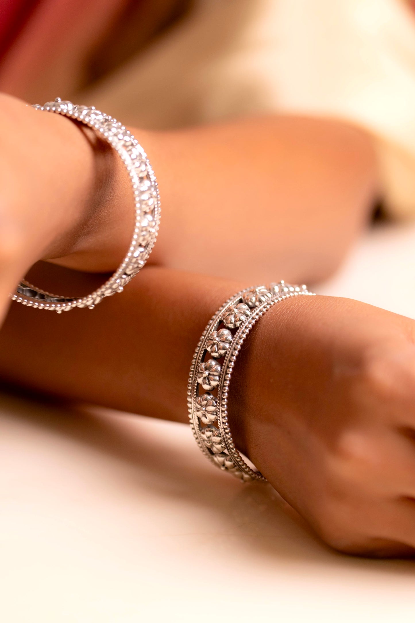 Anokhi Floral Motif Carved Bangle