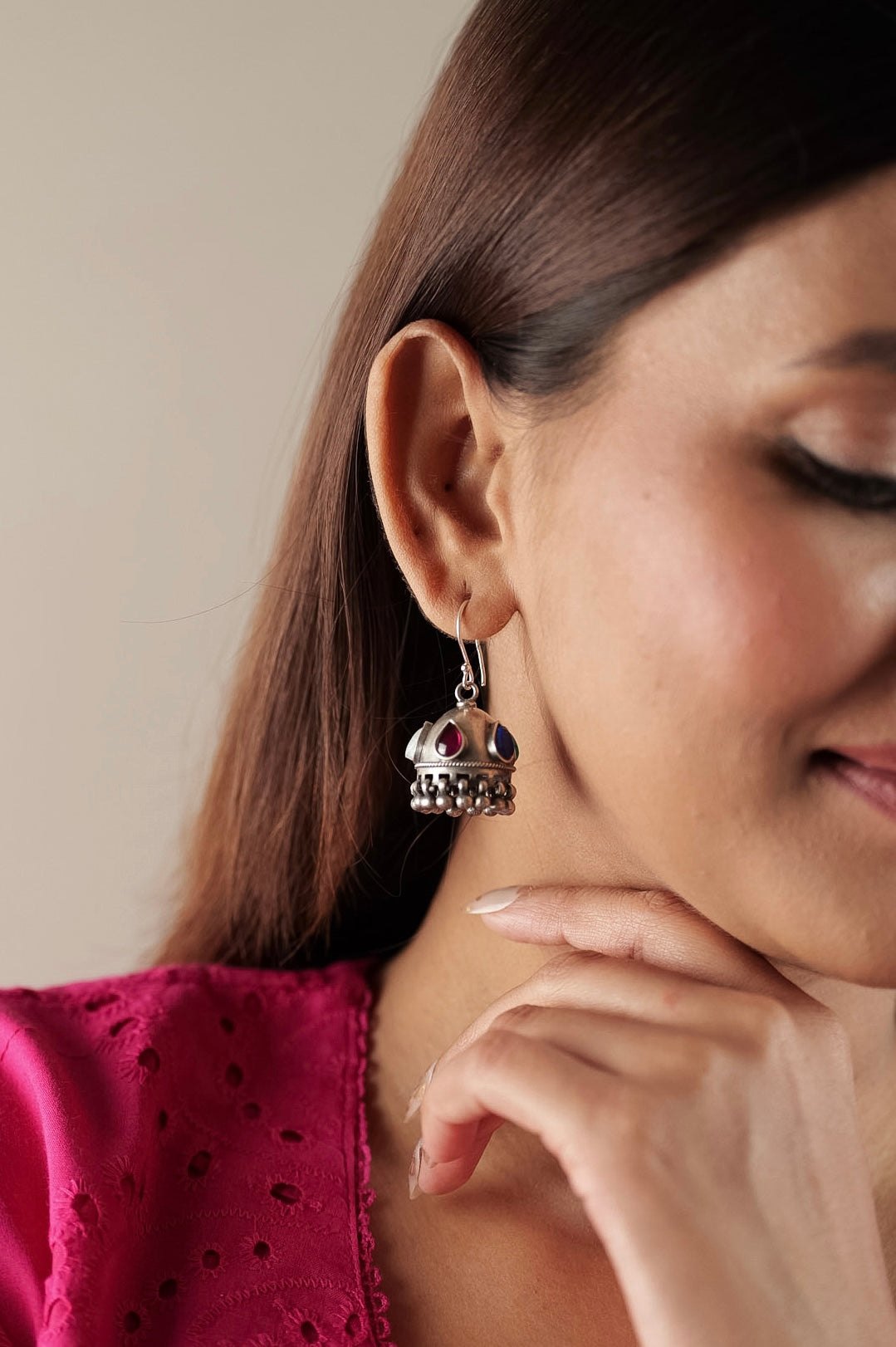 Aadhya Multistone Matte Jhumka