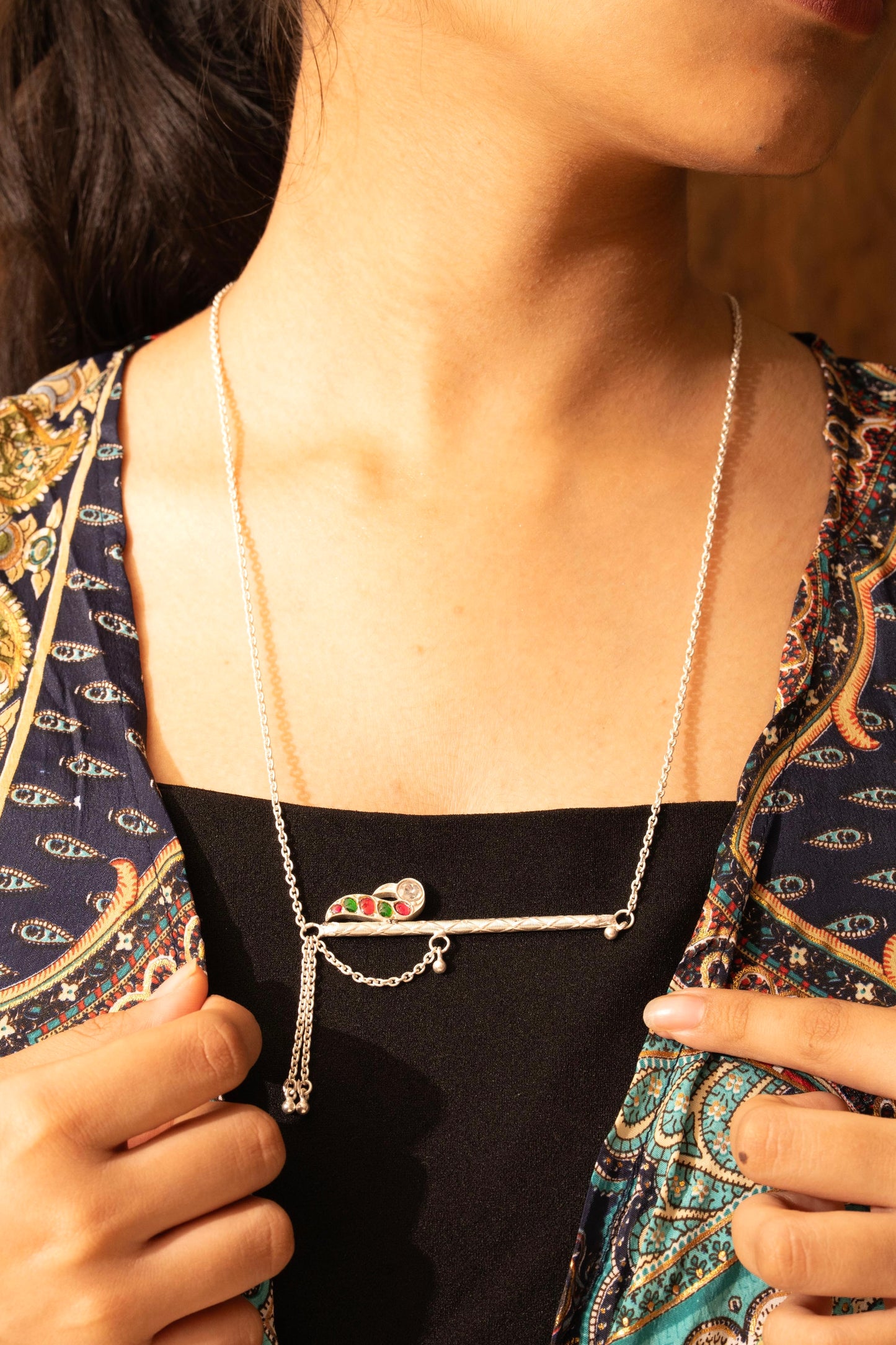 Aadhya Krishna’s Peacock Flute Necklace