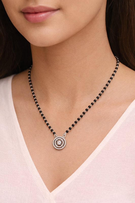 Silver Twilight Spiral Mangalsutra