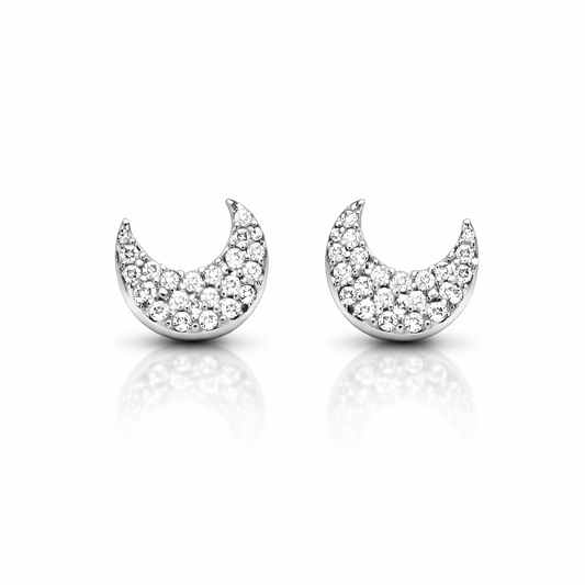 Celeste Diamond Moon Studs
