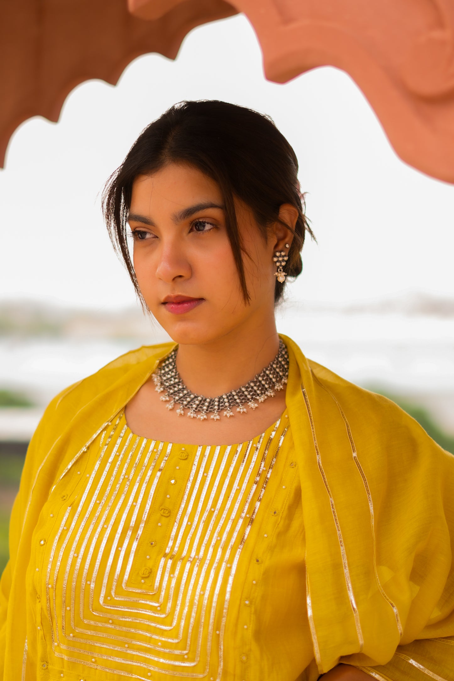 Virasat Intricate Jali Pearl Drop Choker