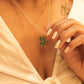 Aadhya Leaf Enamel Necklace Ring Set
