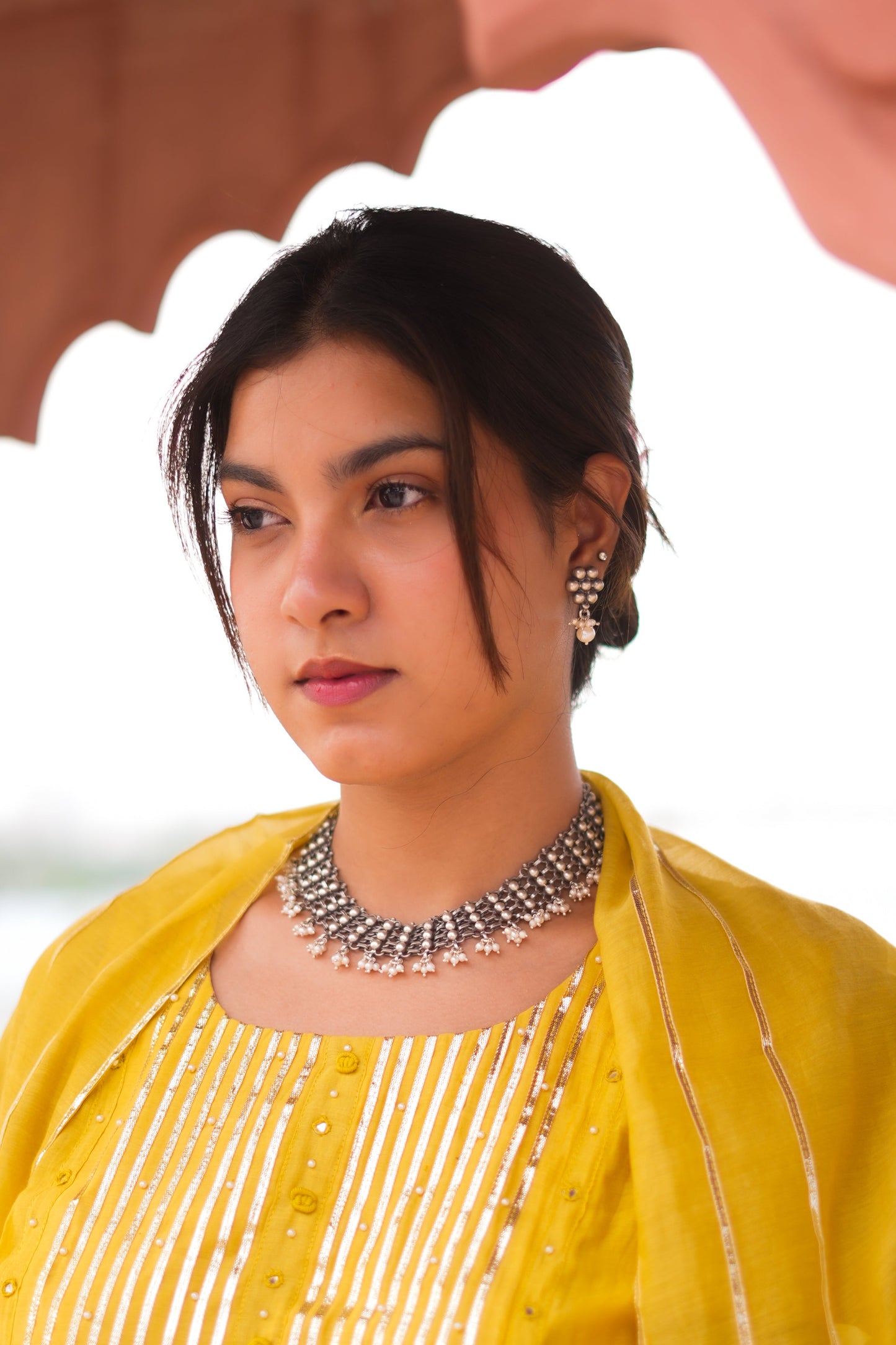 Virasat Intricate Jali Pearl Drop Choker Set