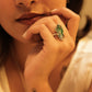Aadhya Leaf Enamel Ring
