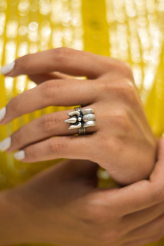 Ruh Trishul Damru Ring