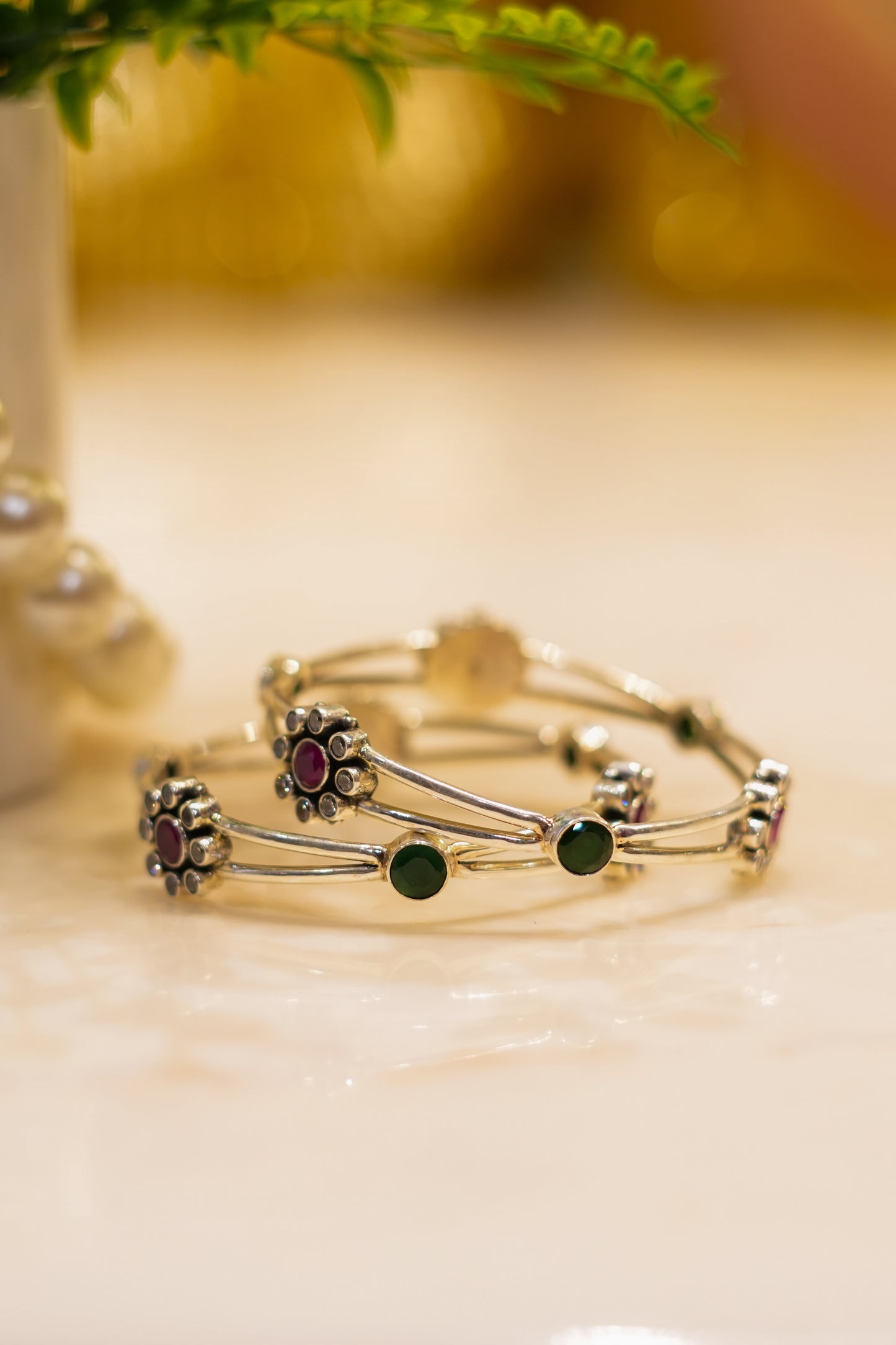 Celestial Multistone Double Layered Bangle