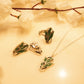 Aadhya Leaf Enamel Necklace Ring Set