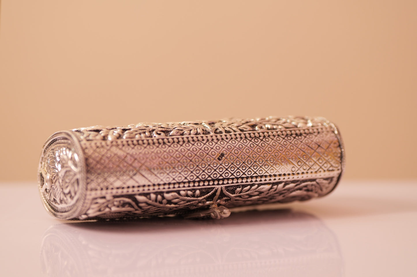 Virasat Intricate Floral Carving Purse