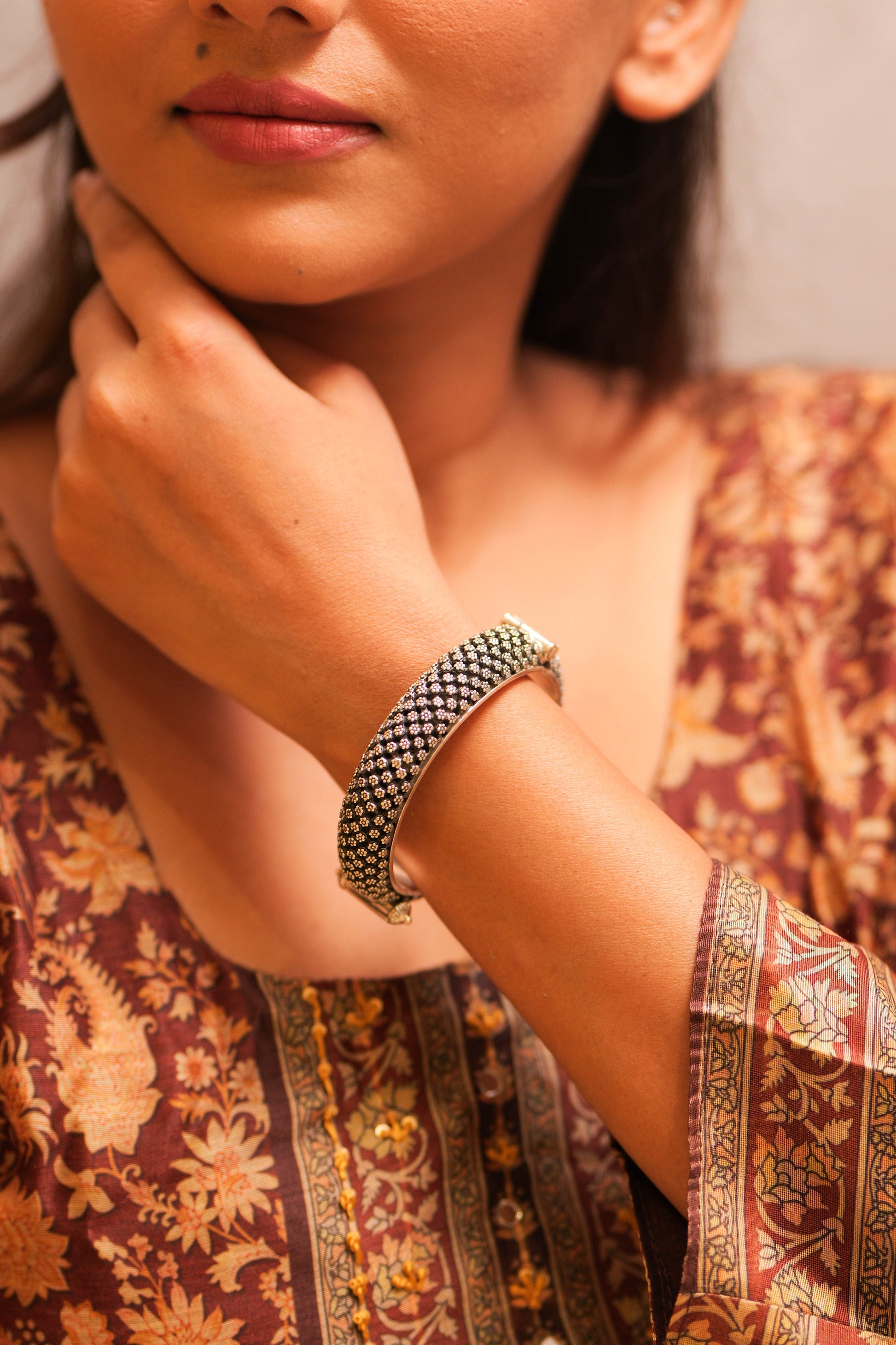 Anaya Mini Floral Weave Kada