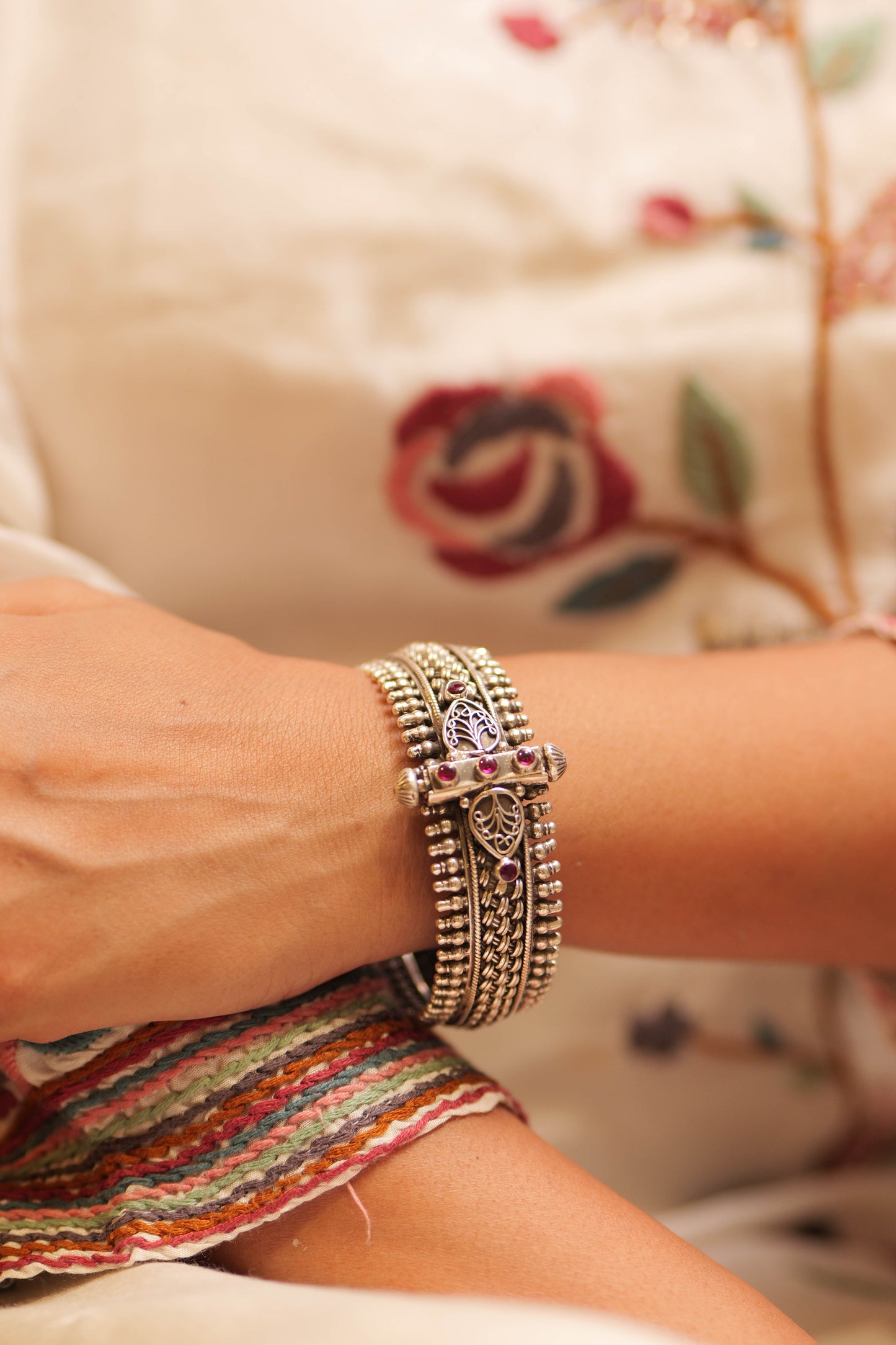 Aadhya Classic Woven Silver Kada