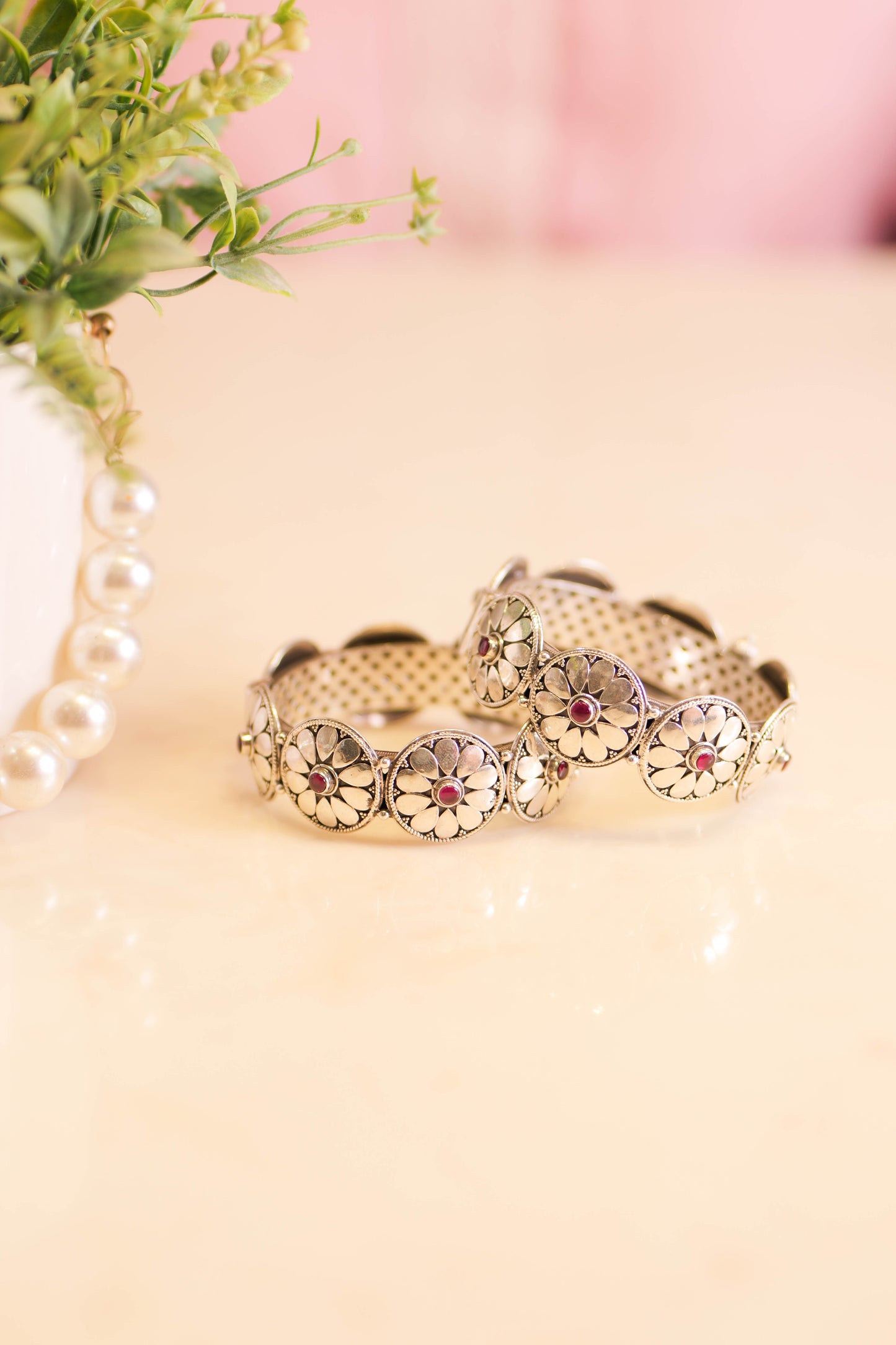 Aadhya Ruby Flower Classic Bangle