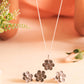 Ruh Embossed Flower Necklace Ring Set