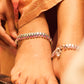 Aadhya Intricate Ruby Glow Anklet Pair