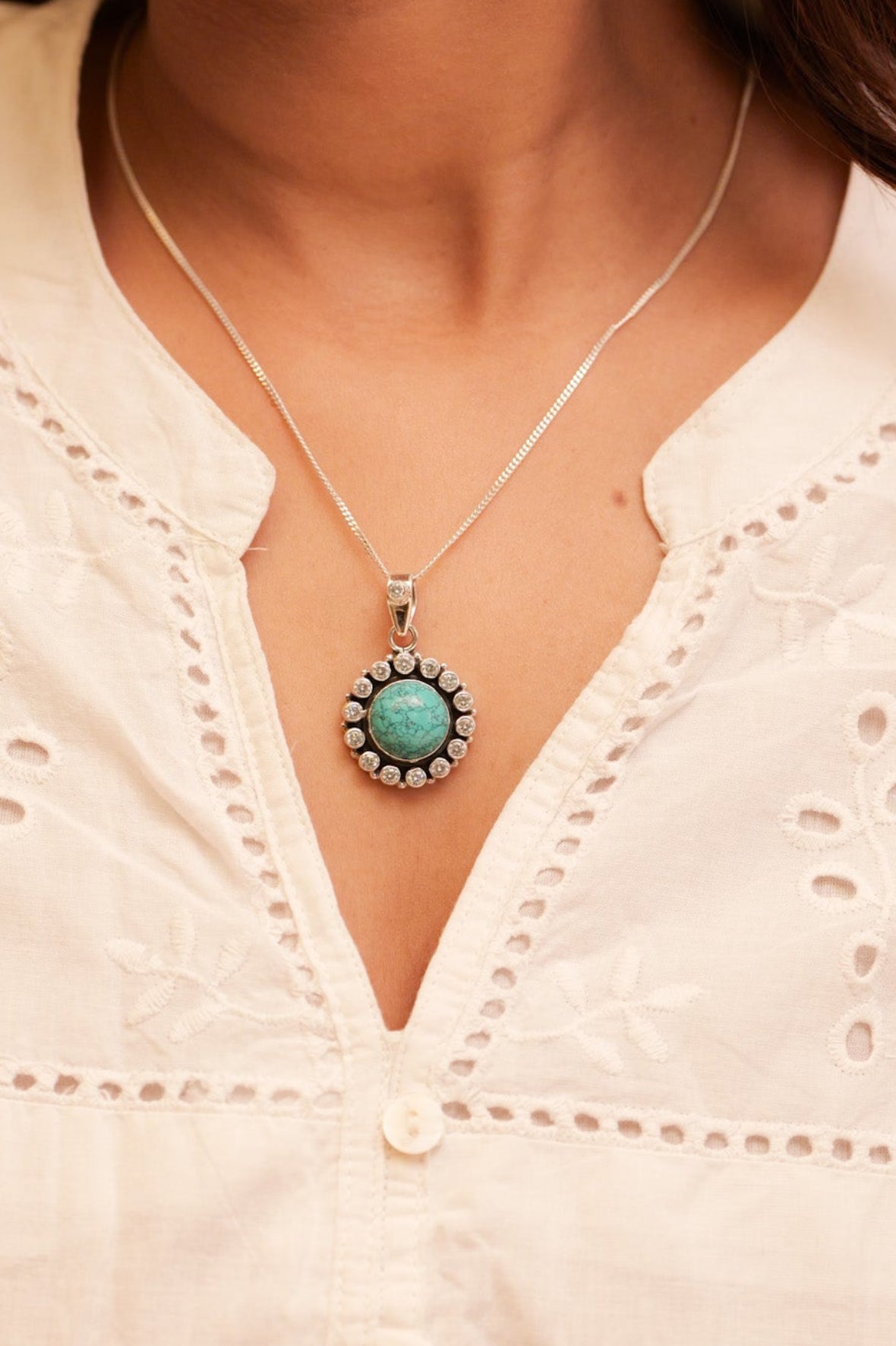Aadhya Jadau Turquoise Pendant
