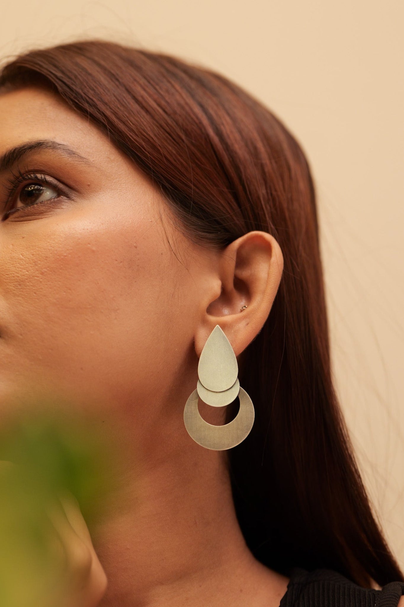 Anokhi Matte Dual-Layer Statement Earring