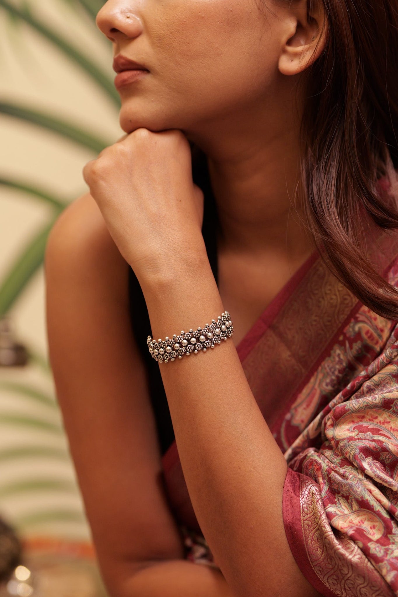 Mishi Intricate Flower Beaded Bracelet