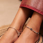 Anokhi Double Rose Flower Chain Anklet Pair