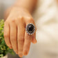 Timeless Black Jadau Cocktail Ring