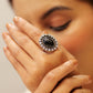Timeless Black Jadau Cocktail Ring