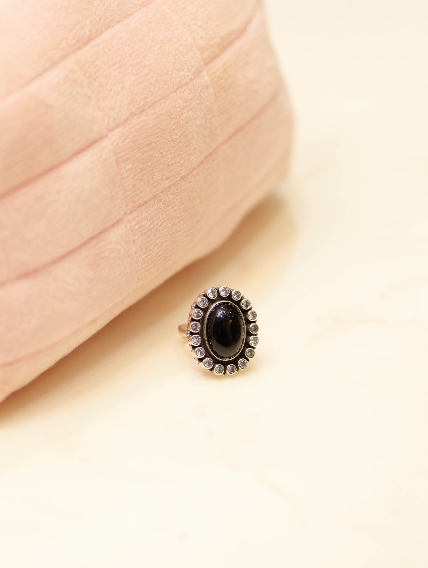 Timeless Black Jadau Cocktail Ring