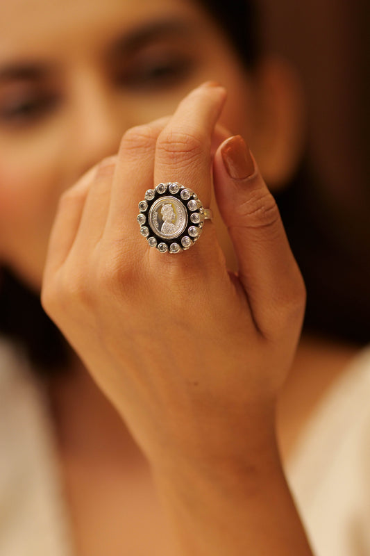Timeless Victorian Coin Cocktail Ring