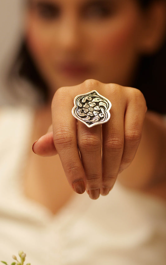 Anaya Floral Statement Chitai Ring