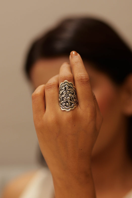 Anokhi Floral Chitai Statement Ring