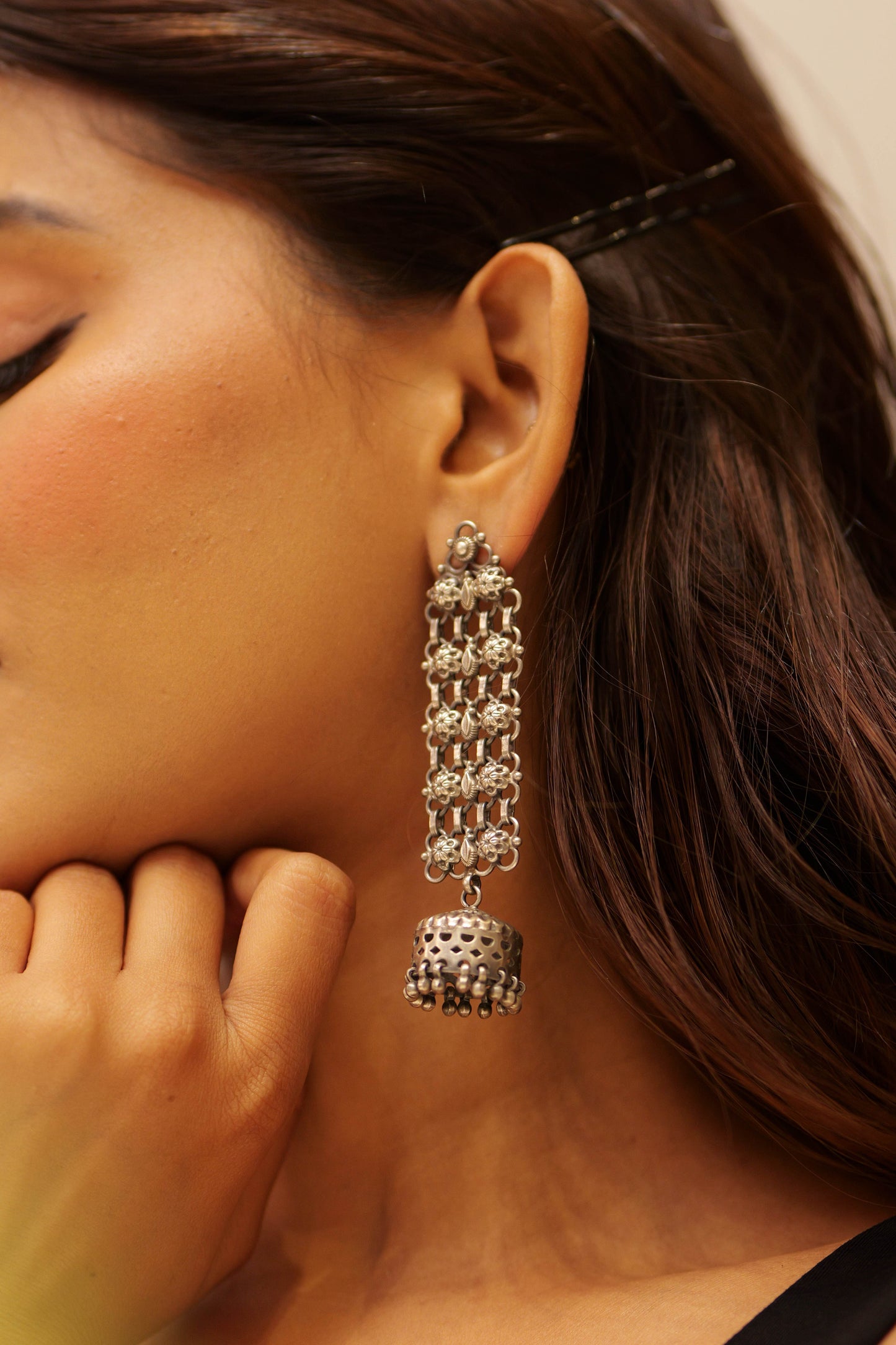 Anaya Floral Jali Jhumka